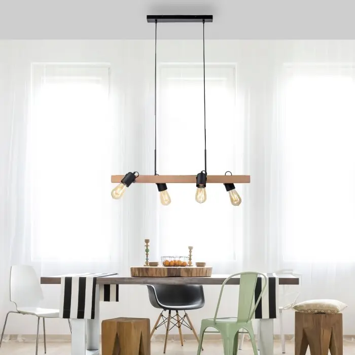 Exclusieve Aanbieding Leuchten-Direkt CANOP Hanglamp Natuurlijke kleuren, Zwart, 4-lichts