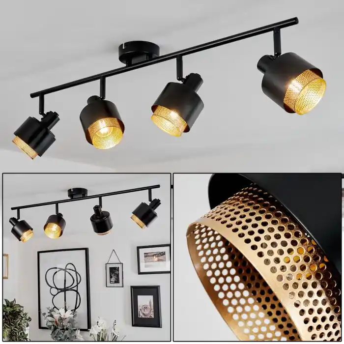 Pegos Plafondlamp Zwart, 4-lichts Merkproduct