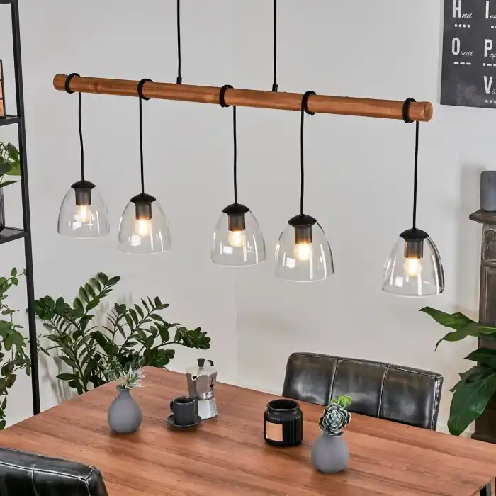 Meest Verkocht Afurada Hanglamp Natuurlijke kleuren, Zwart, 5-lichts