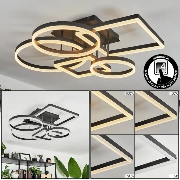 Superprijs Sistelo Plafondlamp LED Zwart, 1-licht