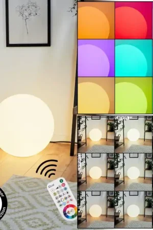 Hoge Kwaliteit iDual Diana Kogellamp LED Nikkel mat, 1-licht, Afstandsbediening, Kleurwisselaar