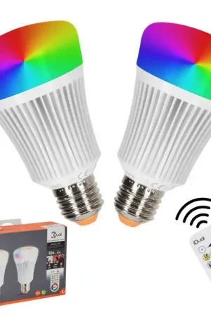 iDual E27 LED RGB 11 Watt 2200-6500 Kelvin 806 Lumen Set van 2 met afstandsbediening Premium