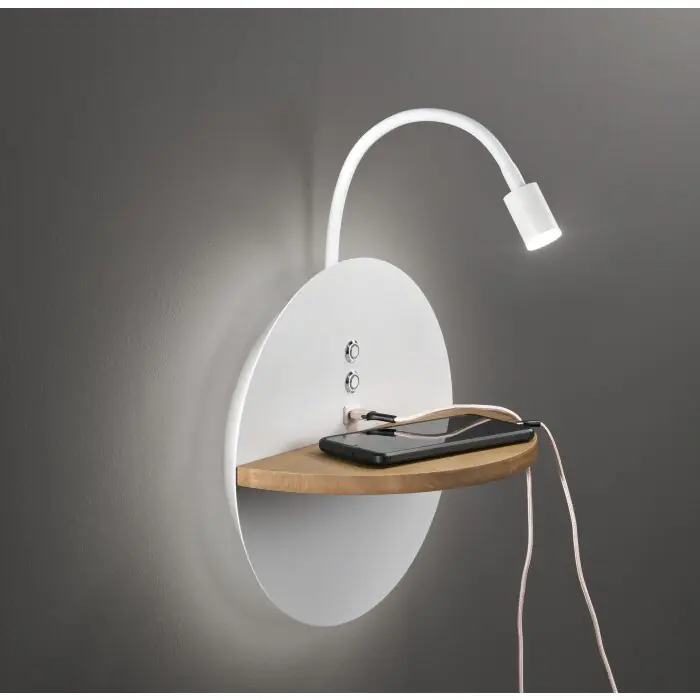Fabas Luce Dual Muurlamp LED Natuurlijke kleuren, Wit, 2-lichts Speciale Aanbieding
