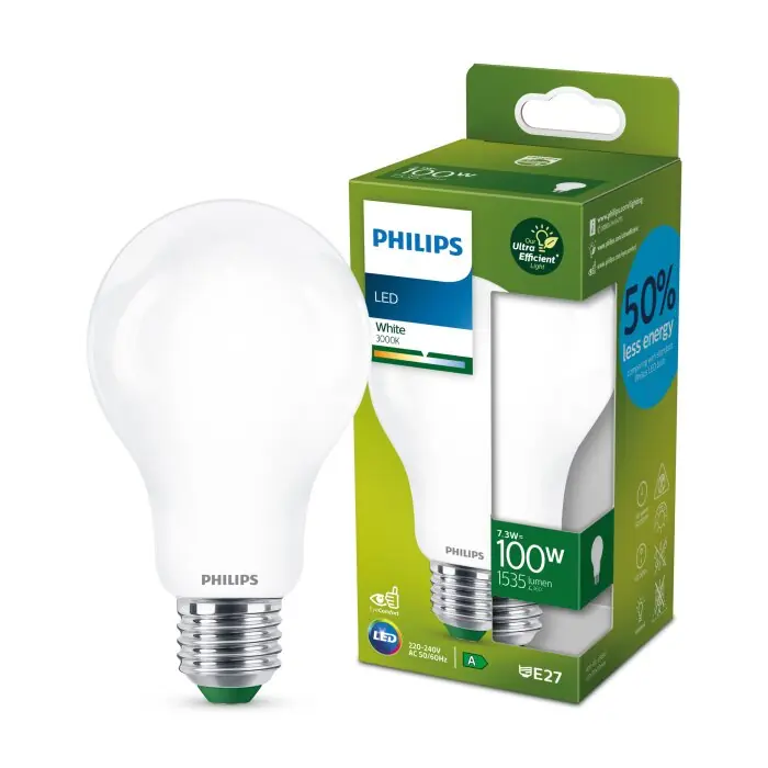 Philips Klassieke LED E27 7,3 Watt 3000 Kelvin 1535 Lumen Beperkt Aanbod