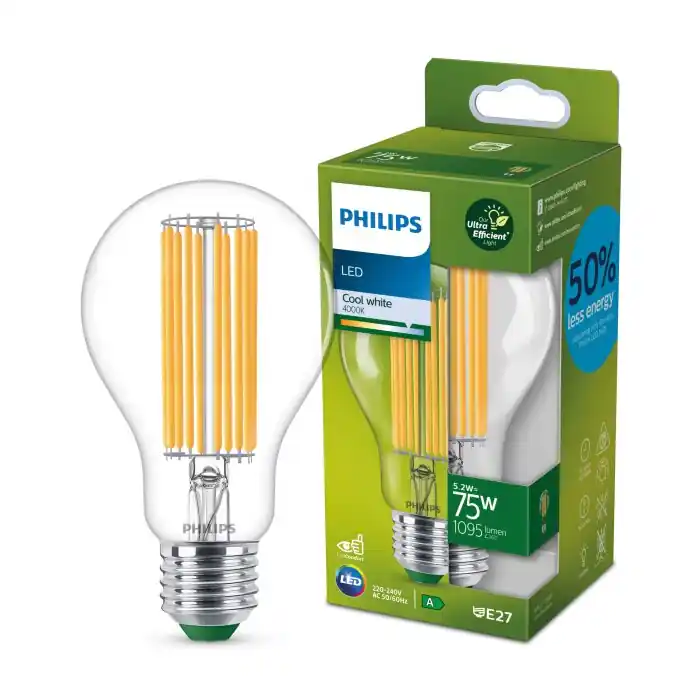 Premium Philips Klassieke LED E27 5,2 Watt 4000 Kelvin 1095 Lumen