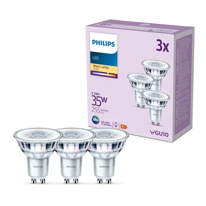 Meest Verkocht Philips Classic Set van 3 LED GU10 3,5 Watt 2700 Kelvin 255 Lumen