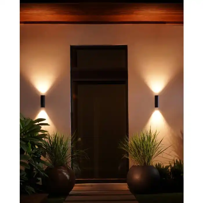 Philips Hue Appear Buiten muurverlichting Set x 2 LED Zwart, 2-lichts, Kleurwisselaar Hete Deal