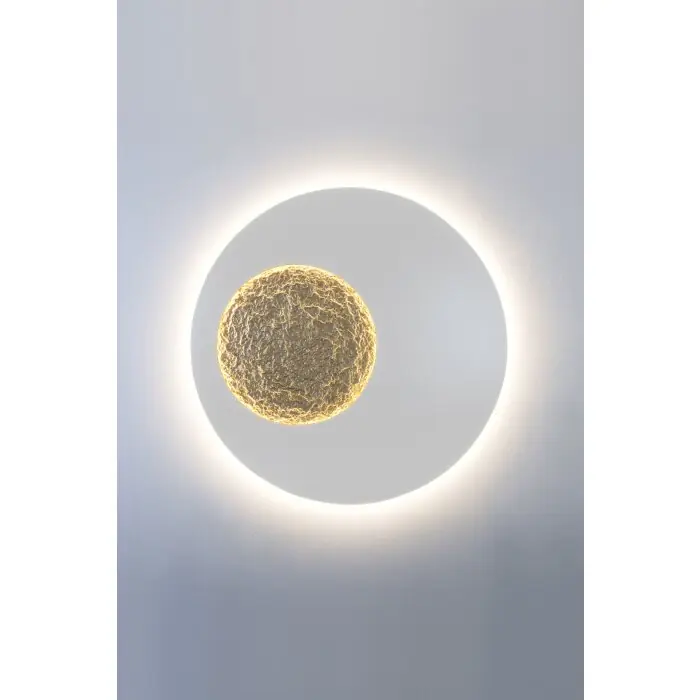 Holländer LUNA Muurlamp LED Goud, Wit, 2-lichts Alleen Vandaag