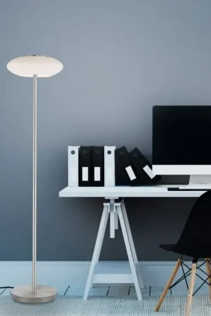 Exclusieve Aanbieding Paul Neuhaus Q-ETIENNE Staande lamp LED Staal geborsteld, 1-licht, Afstandsbediening