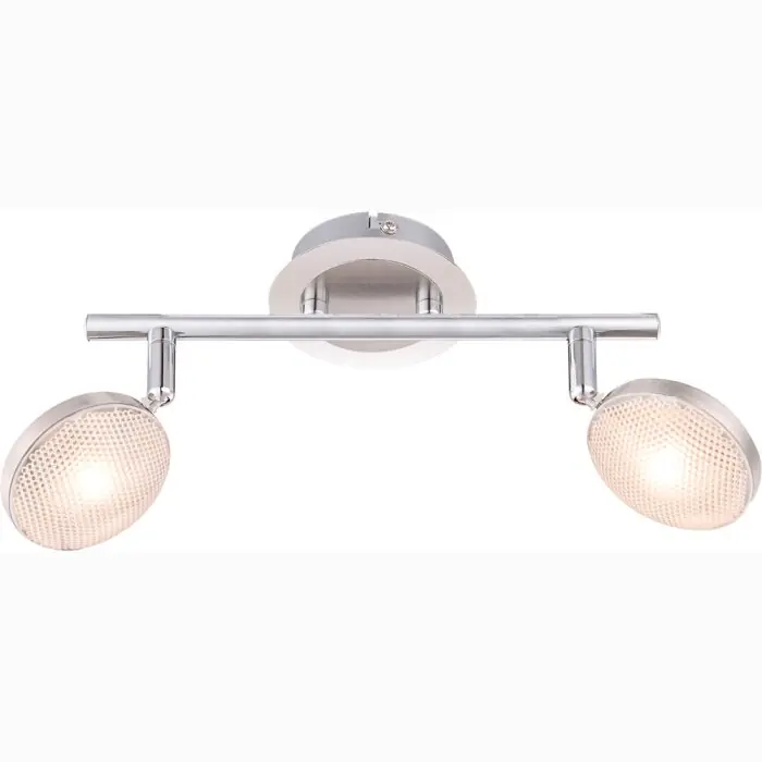Globo Tina Spotlamp LED Chroom, Nikkel mat, 2-lichts Express Levering