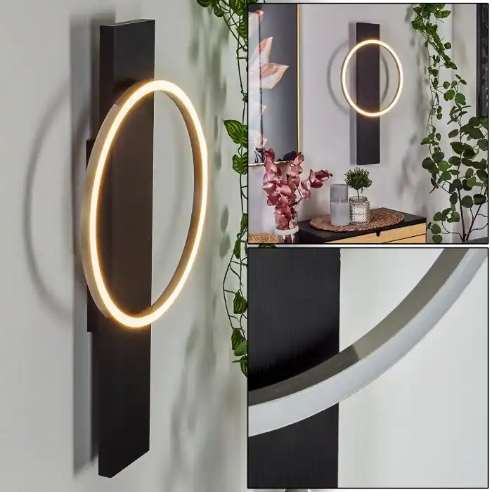 Pompu Muurlamp LED Zwart, 1-licht Beperkt Aanbod