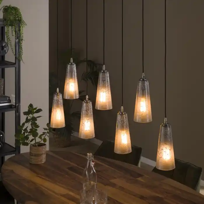Merkproduct Mateus Hanglamp Zwart, 7-lichts