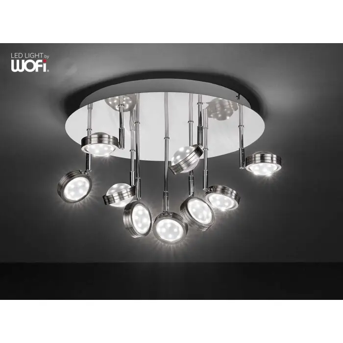 Gratis Retour WOFI SLIGO Wandlamp LED Nikkel mat, 18-lichts