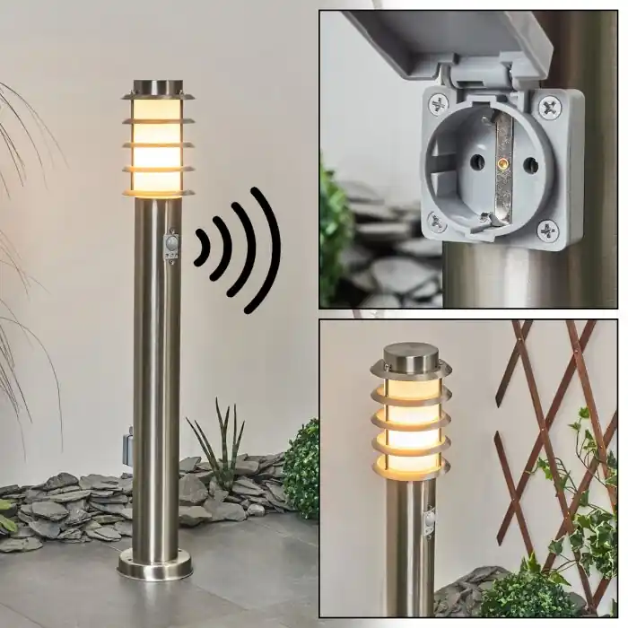 Aanbieding Tunes Padverlichting Nikkel mat, 1-licht, Bewegingsmelder
