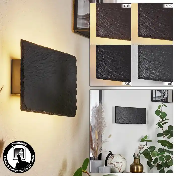 Guadramil Muurlamp LED Zwart, 1-licht Weekendaanbieding