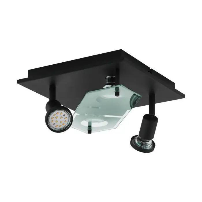 Rechtstreeks Van De Fabrikant Eglo CABO Plafondlamp LED Zwart, 4-lichts