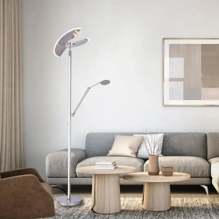Must-Have Paul Neuhaus PURE-MUTIL Uplighter LED Staal geborsteld, 2-lichts