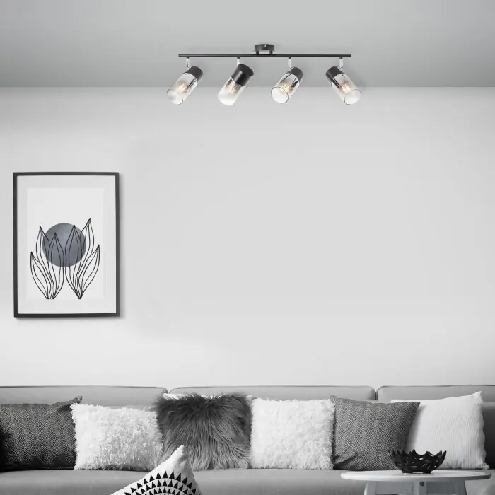 Brilliant Alia Plafondlamp Zwart, 4-lichts Finale Uitverkoop