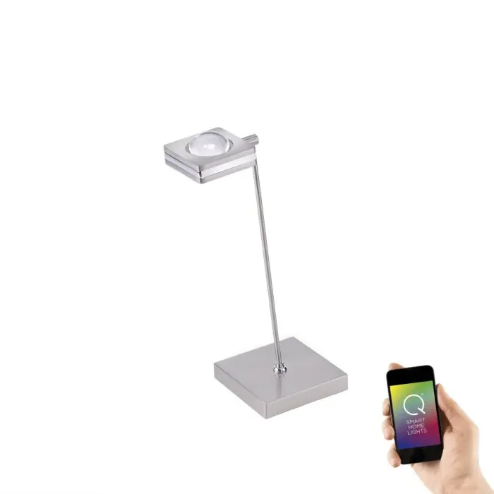Nieuw Paul Neuhaus Q-Fisheye Tafellamp LED roestvrij staal, 2-lichts, Afstandsbediening, Kleurwisselaar