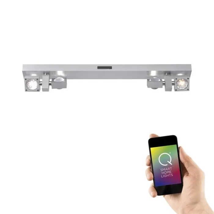 Paul Neuhaus Q-NEMO Plafondlamp LED Aluminium, 8-lichts, Afstandsbediening, Kleurwisselaar Lage Kosten