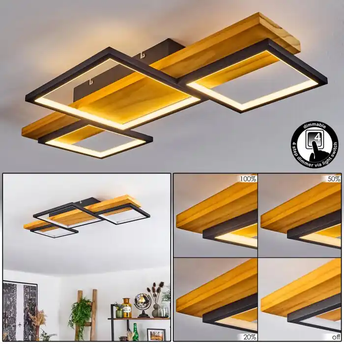 Tijdelijk Beschikbaar Pompu Plafondlamp LED Natuurlijke kleuren, Zwart, 1-licht
