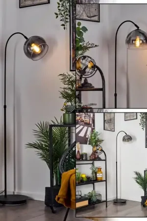 Acey Booglamp Zwart, 1-licht Beste Prijs