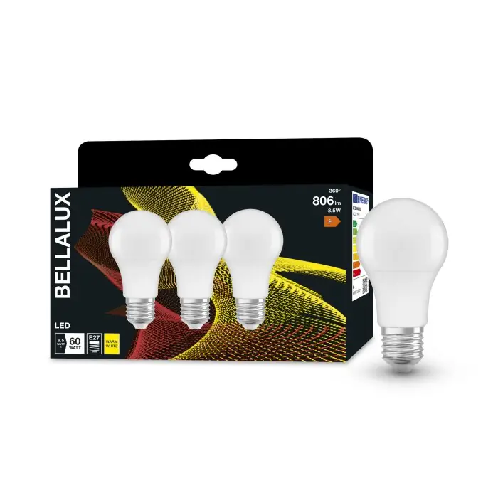 BELLALUX® CLA Set van 3 LED E27 8,5 Watt 2700 Kelvin 806 Lumen Shop Nu
