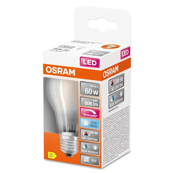 Premium OSRAM SUPERSTAR LED E27 5,8 Watt 4000 Kelvin 806 Lumen