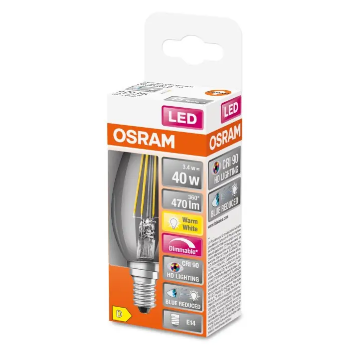 Tijdelijk Beschikbaar OSRAM SUPERSTAR LED E14 3,4 Watt 2700 Kelvin 470 Lumen
