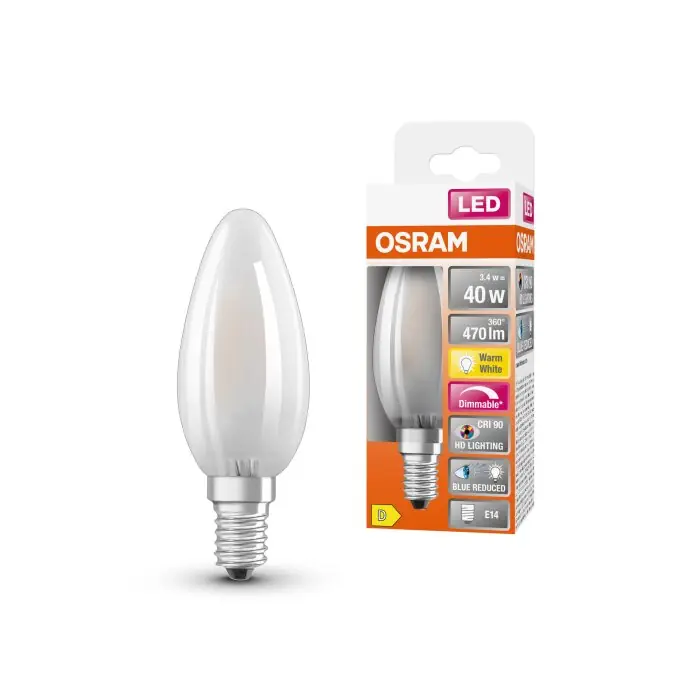 OSRAM SUPERSTAR LED E14 3,4 Watt 2700 Kelvin 470 Lumen Direct Beschikbaar