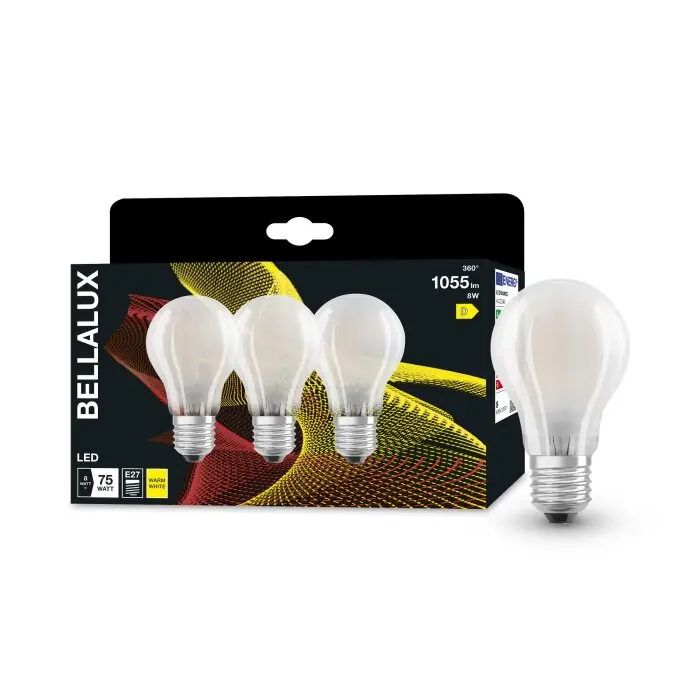 BELLALUX® CLA Set van 3 LED E27 7,5 Watt 2700 Kelvin 1055 Lumen Laatste Versie