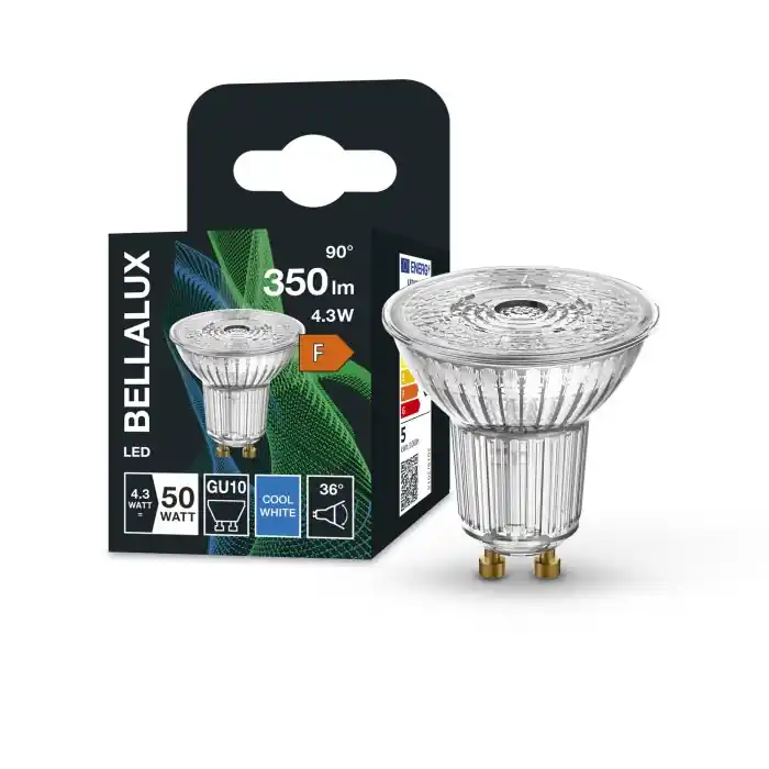 Gecertificeerd BELLALUX® BELLALUX® LED GU10 4,3 Watt 4000 Kelvin 350 Lumen