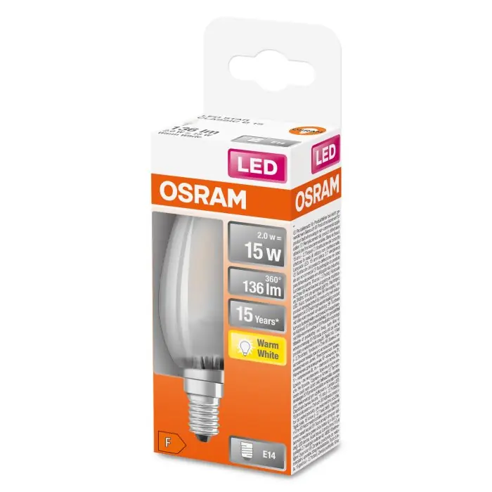 Laatste Versie OSRAM LED Retrofit E14 1,5 Watt 2700 Kelvin 136 Lumen