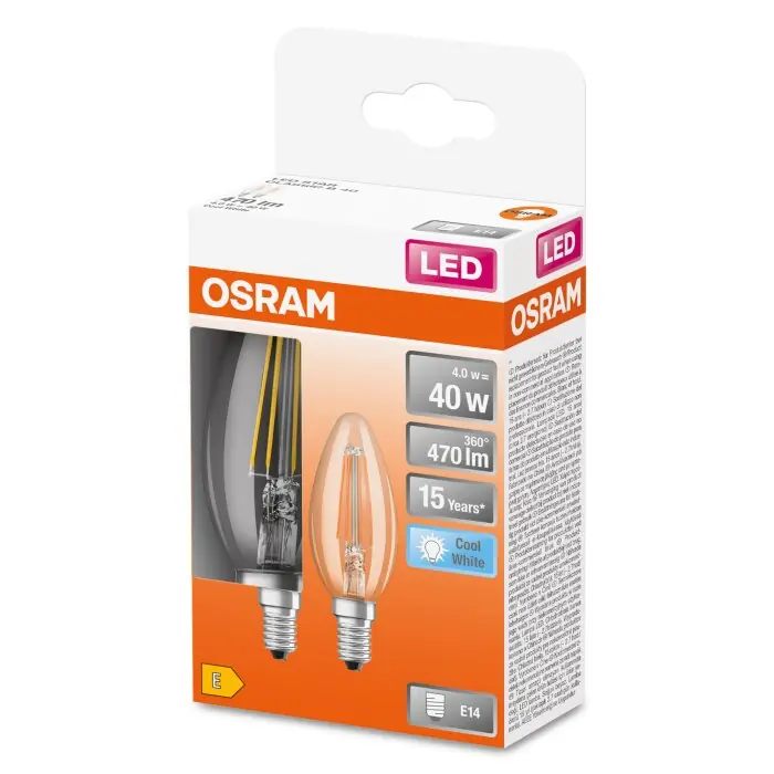 Betrouwbaar OSRAM LED Retrofit Set van 2 E14 4 Watt 4000 Kelvin 470 Lumen