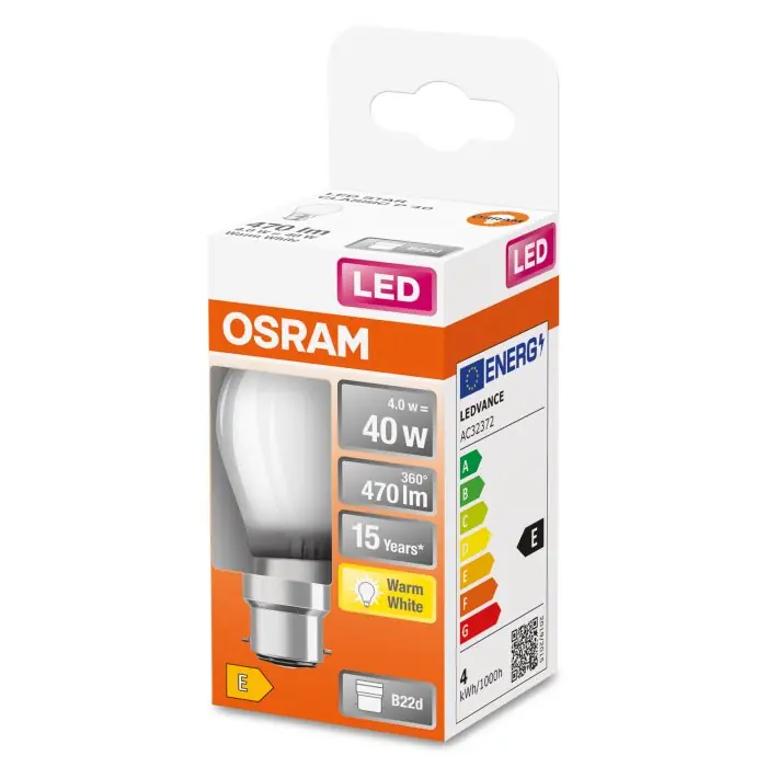 OSRAM LED Retrofit B22d 4 Watt 2700 Kelvin 470 Lumen Favoriet