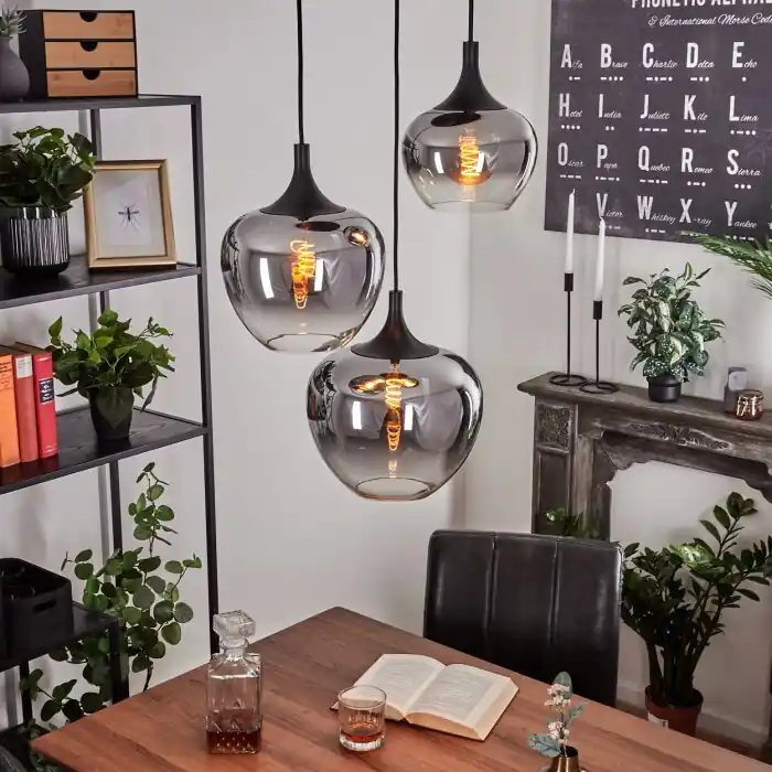 Azurara Hanger Zwart, 3-lichts Tijdelijk Beschikbaar