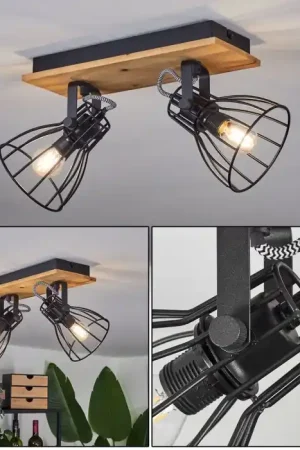 Aanbieding Tros Plafondlamp Natuurlijke kleuren, Zwart, 2-lichts