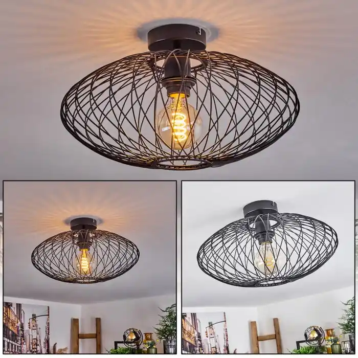 Banleou Plafondlamp Zwart, 1-licht Gecertificeerd