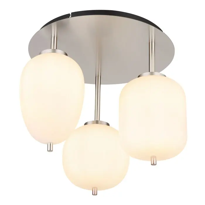 Uitverkoop Globo BLACKY Plafondlamp Nikkel mat, 3-lichts