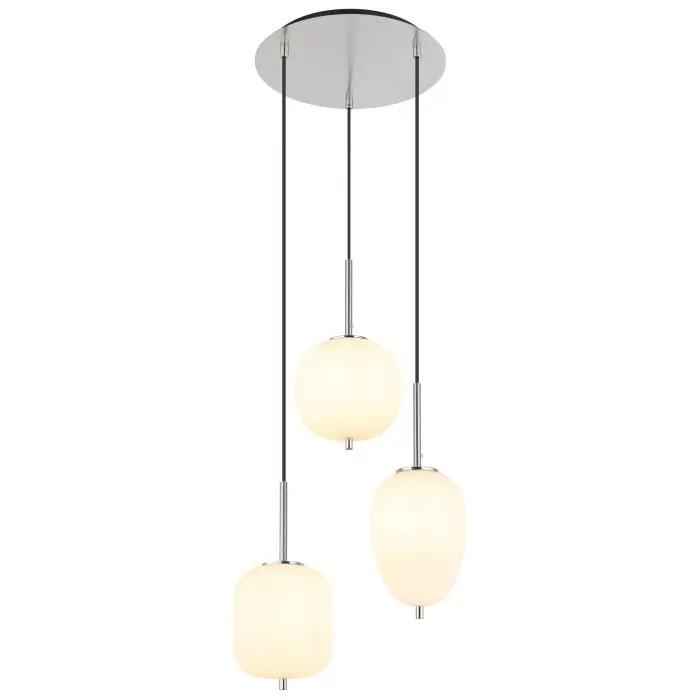 Globo BLACKY Hanger Nikkel mat, 3-lichts Must-Have