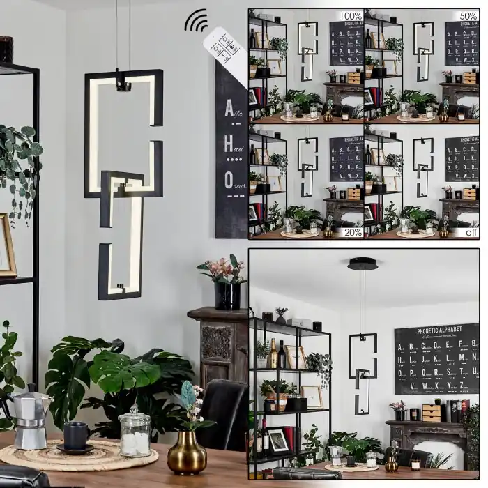 Chlak Hanglamp LED Zwart, 2-lichts, Afstandsbediening Weekendaanbieding