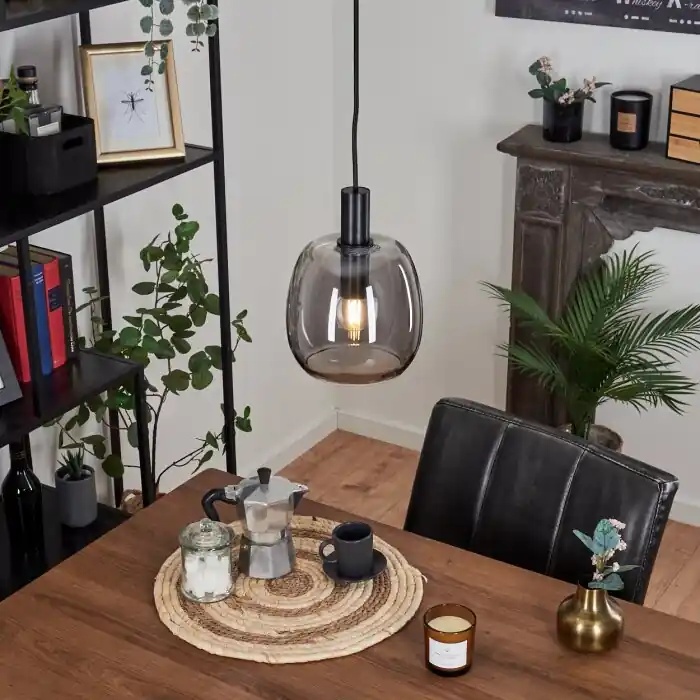 Kenong Hanger Zwart, 1-licht Op = Op