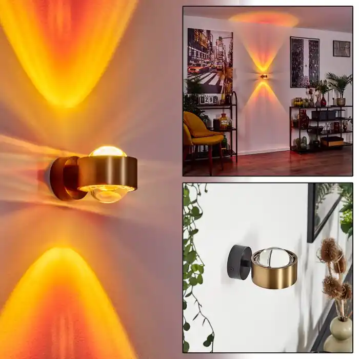 Sapri Muurlamp Oud messing, Zwart, 1-licht Betrouwbaar