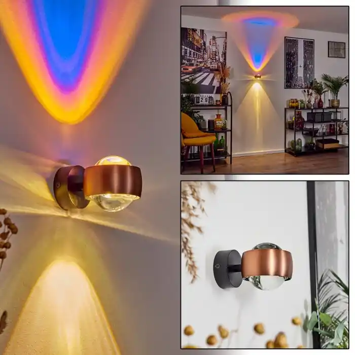 Koop Vandaag Sapri Muurlamp Koperkleurig, Zwart, 1-licht
