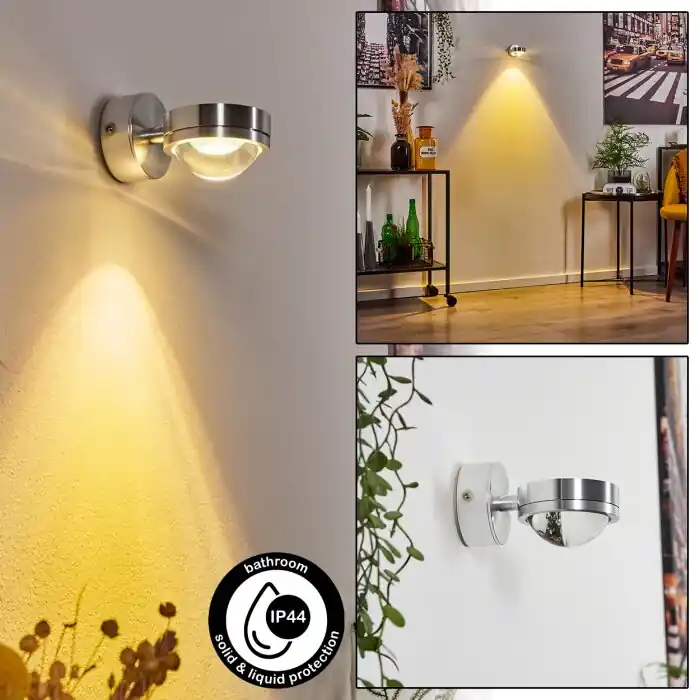 Harare Muurlamp LED Chroom, 1-licht Voordeelprijs