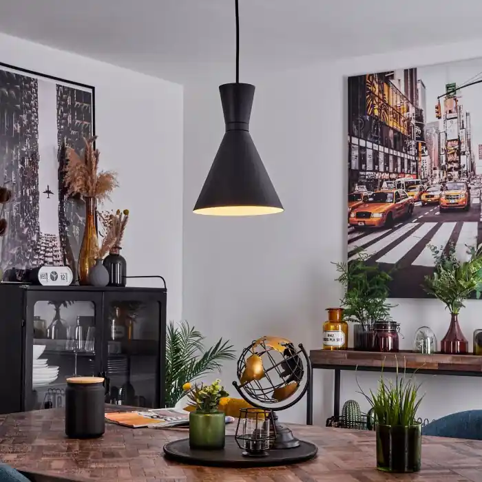 Laatste Versie Vijes Hanger Zwart, 1-licht