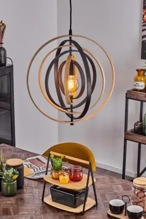 Yrva Hanglamp Zwart, 1-licht Voordeelprijs