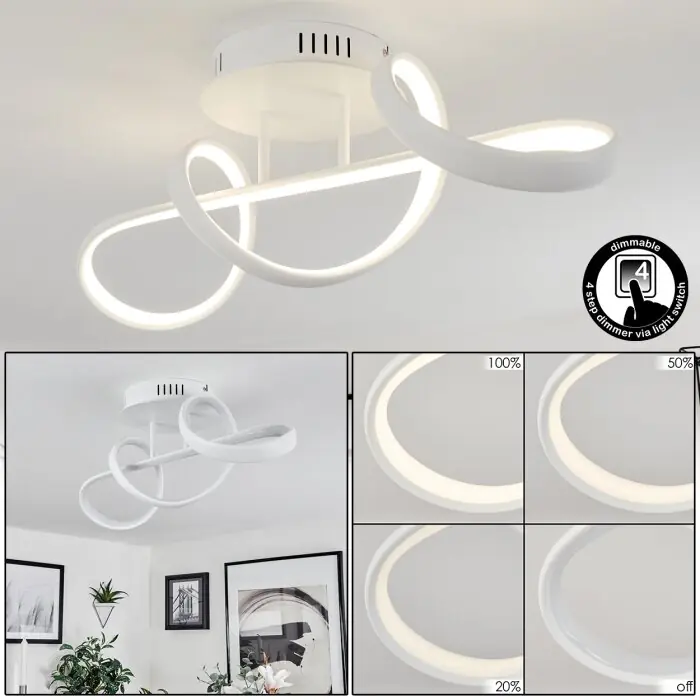 Must-Have Dauntey Plafondlamp LED Wit, 1-licht