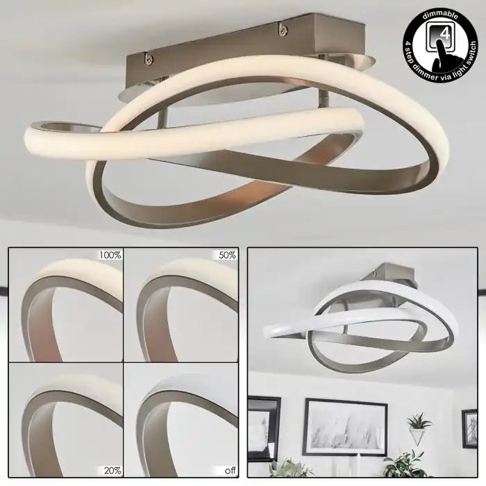 Cochato Plafondlamp LED Nikkel mat, 1-licht Betaalbaar