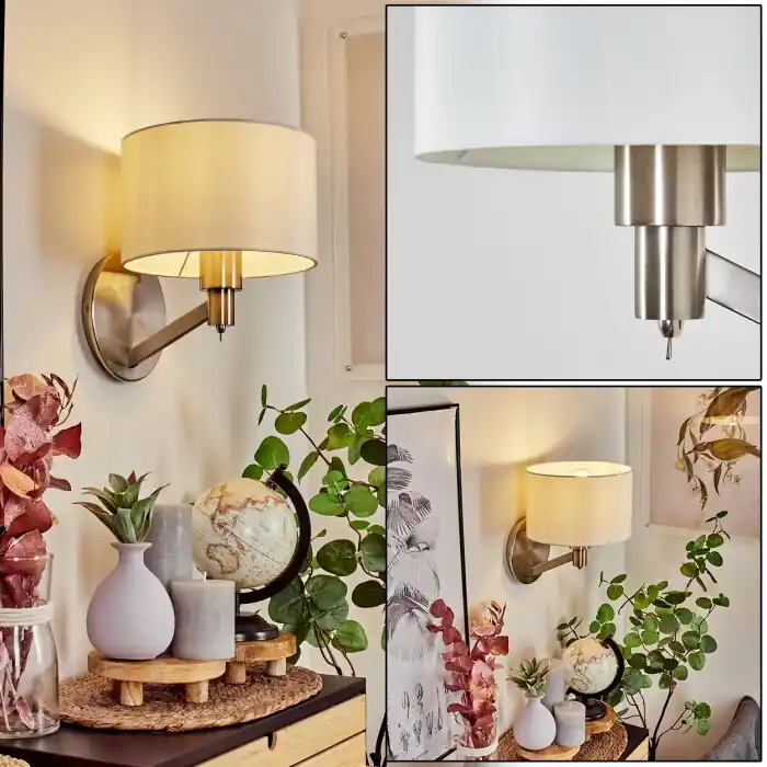 Manhenha Muurlamp Nikkel mat, 1-licht Alleen Vandaag